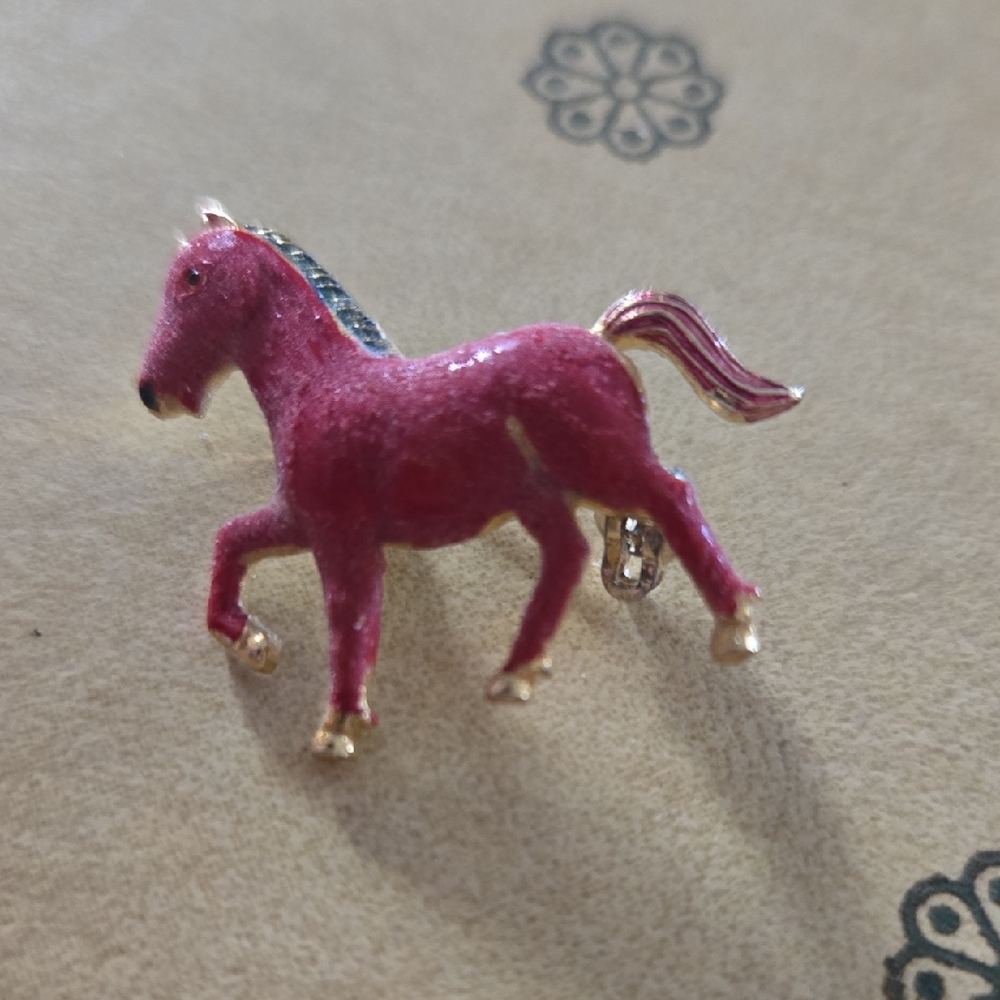 Red Horse Brooch